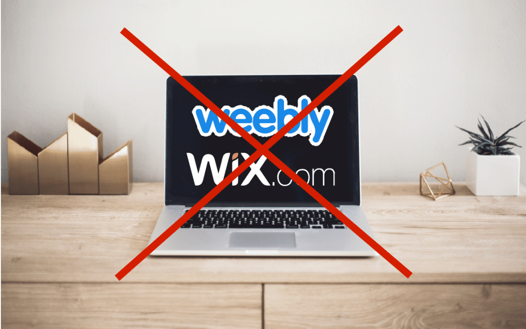 Weebly and Wix with an red X