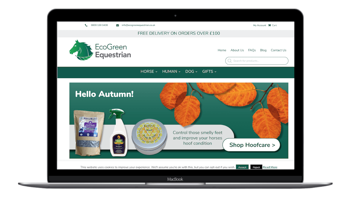 ecommerce equestrian website design